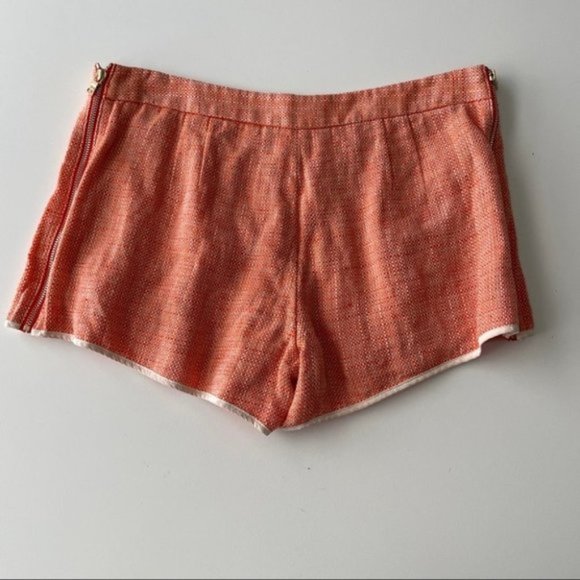 club Monaco Tangerine Orange Linen Shorts Womens 2 - Picture 6 of 7